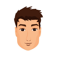 Handsome man's face vector illustration