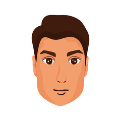 Handsome man's face vector illustration
