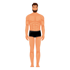 Man nude body full height