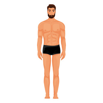 Man nude body full height