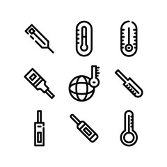 thermometer icon or logo isolated sign symbol vector illustration - high-quality black style vector icons
