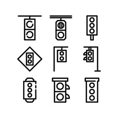 traffic lights icon or logo isolated sign symbol vector illustration - high-quality black style vector icons
