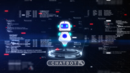 Futuristic computer engineer programmer AI chatbot background concept, Typing code cyber security hacking, Internet network digital technology, 3d rendering
