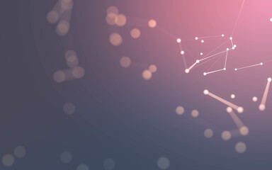 Abstract background. Molecules technology with polygonal shapes, connecting dots and lines. Connection structure. Big data visualization.