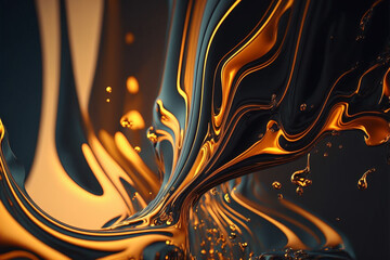 Abstract liquid, fluid, wavy, colorful, iridescent background