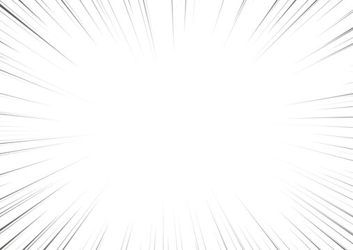 Manga focus speed lines for comic effect. Motion and action focus flash strip lines for anime comic book. Vector background illustration of black ray manga speed frame or splash and explosion.