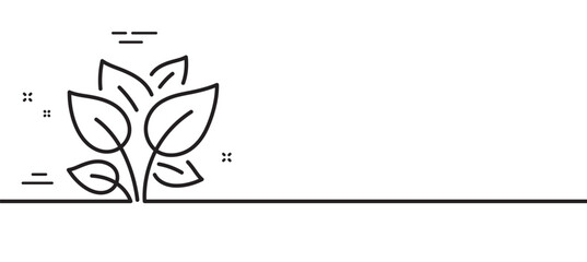 Leaf line icon. Leaves plant sign. Organic farm lettuce symbol. Minimal line illustration background. Leaf line icon pattern banner. White web template concept. Vector
