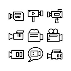 video camera icon or logo isolated sign symbol vector illustration - high-quality black style vector icons
