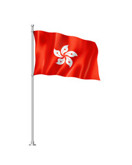 Hong Kong flag isolated on white