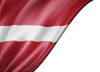 Latvian flag isolated on white banner
