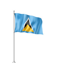 Saint Lucia flag isolated on white