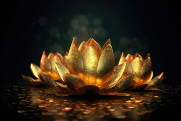 Three golden lotuses