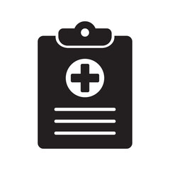 Fototapeta premium Medical history icon, medical report symbol. Health care clipboard icon. Medical card icon.