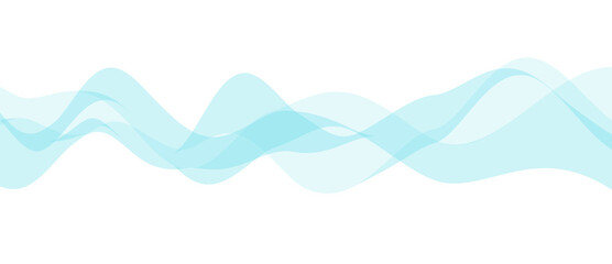 Abstract wallpaper with blue waveform or sound waves isolated on transparent or white background