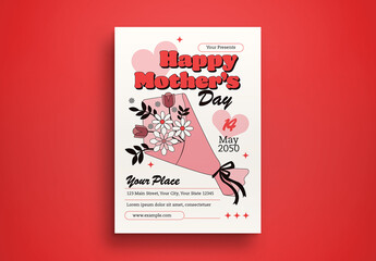 Pink Retro Mother's Day Flyer Layout