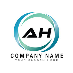 AH COMPANY LINKED CREATIVE LETTER LOGO DESIGN
