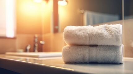 towels in bathroom  ,Generative AI.