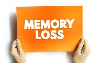 Memory Loss - amnesia is a deficit in memory caused by brain damage or disease, text concept background