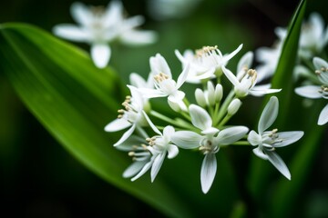 B&auml;rlauch (B&auml;renlauch Knoblauchspinat wilder Knoblauch Waldknoblauch) Nahaufnahme  im Wald