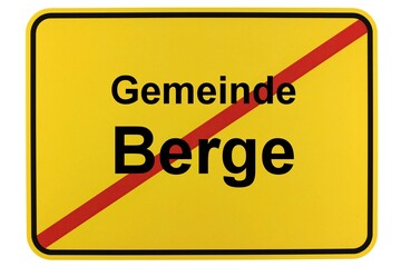 Illustration eines Ortsschildes der Gemeinde Berge in Brandenburg