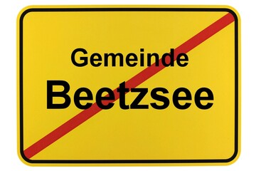 Illustration eines Ortsschildes der Gemeinde Beetzsee in Brandenburg