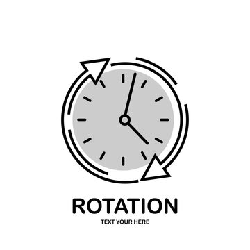 Rotation time logo template illustration