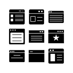 browser icon or logo isolated sign symbol vector illustration - high quality black style vector icons
