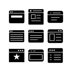 browser icon or logo isolated sign symbol vector illustration - high quality black style vector icons
