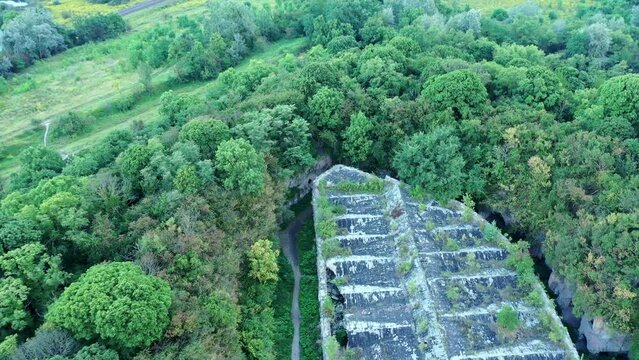Drone view of Dubensky Tarakanovsky fort - defensive structure, mistic place