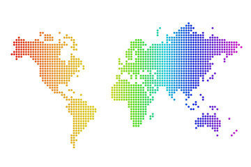 Fototapeta na wymiar LGBT rainbow colors world map