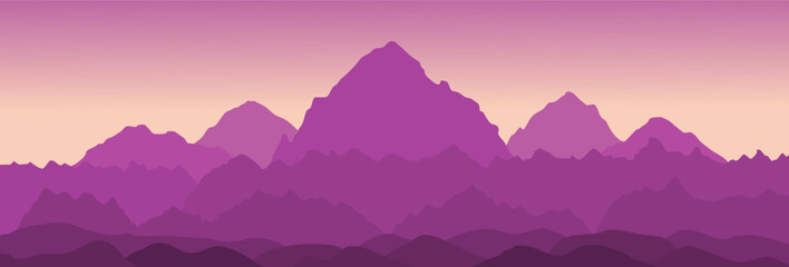 Panorama of mountains - mountain layers illustration