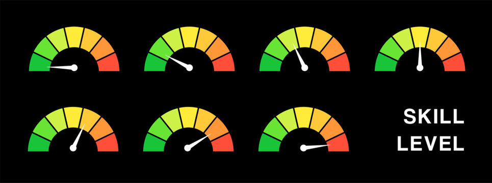 Skill level meter isolated vector illustration