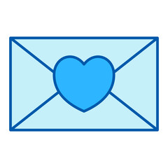 Sealed envelope and heart - icon, illustration on white background, color style