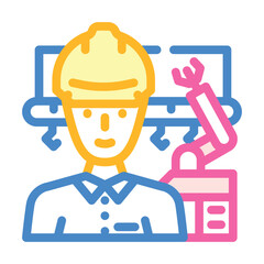 industrial engineer color icon vector illustration