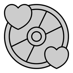 Naklejka premium Melody of Love on CD - icon, illustration on white background, grey style