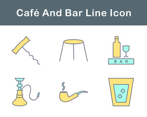 Fototapeta premium Cafe And Bar Vector Icon Set
