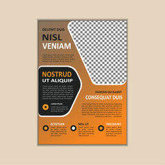 The corporate business flyer template is simple and clean a4 size with bleed vector design