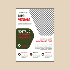 The corporate business flyer template is simple and clean a4 size with bleed vector design