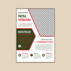 The corporate business flyer template is simple and clean a4 size with bleed vector design