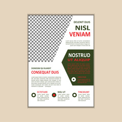 The corporate business flyer template is simple and clean a4 size with bleed vector design