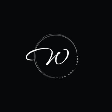 W initial letter monogram premade logo