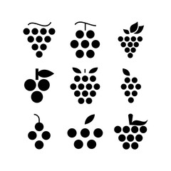 Fototapeta na wymiar grapes icon or logo isolated sign symbol vector illustration - high quality black style vector icons 