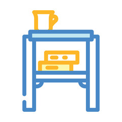 side table living room color icon vector illustration
