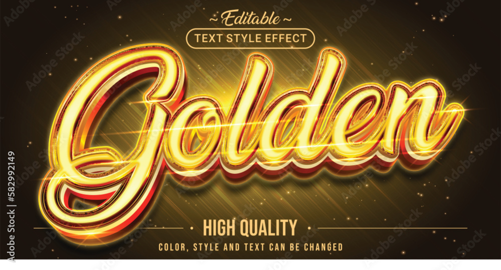Poster Editable text style effect - Golden text style theme.