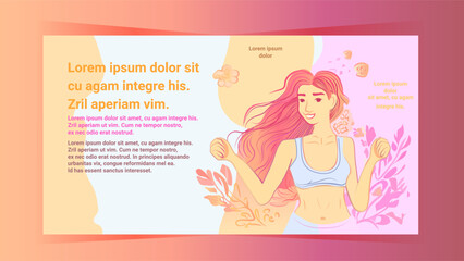 sexy woman young sporty girl in sportswear posing on camera fitness club ad template portrait