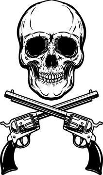 crossed six shooters clip art