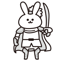 色加工ok うさぎ素材No.139 騎士