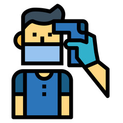 temperature check filled outline icon style