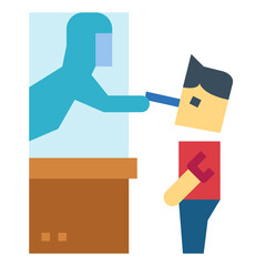 pcr test flat icon style