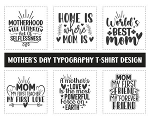Mother's day typography svg t-shirt design bundle. Home is where mom is typography t-shirt design. Mother's day best t-shirt design ideas, Typography design for mug, t-shirt, poster and hoodie